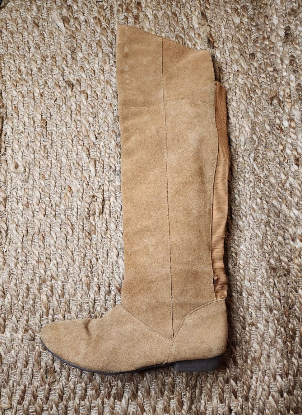 Chinese Laundry Tan Suede Knee High Flat Boots Southland Size 8.5